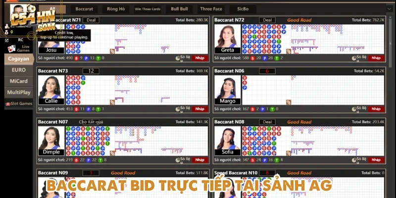 Bàn chơi Baccarat BID thu hút hội viên tham gia trải nghiệm AG Live Casino