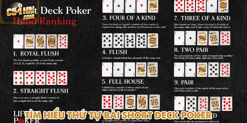 Hiểu rõ bảng thứ tự bài là chiến thuật Short Deck Poker hay nhất